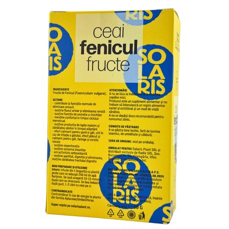 Ceai de fenicul fructe Therapy, 50 grame, Solaris 690729