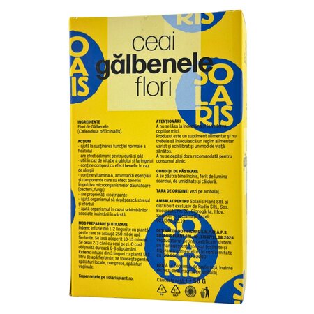 Ceai de galbenele flori, 50 grame, Solaris 690737