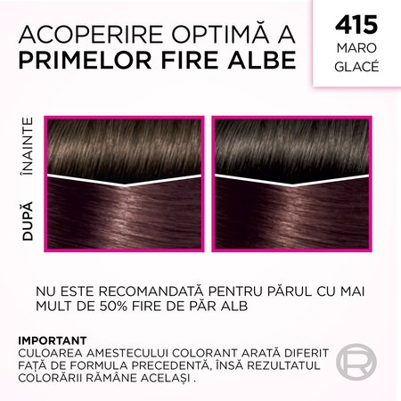 Vopsea de par fara amoniac Casting Creme Gloss 415 Maro Glace, 180 ml, Loreal 692474