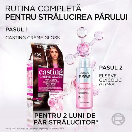 Vopsea de par fara amoniac Casting Creme Gloss 515 Ciocolatiu, 180 ml, Loreal 692508
