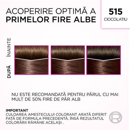 Vopsea de par fara amoniac Casting Creme Gloss 515 Ciocolatiu, 180 ml, Loreal 692506