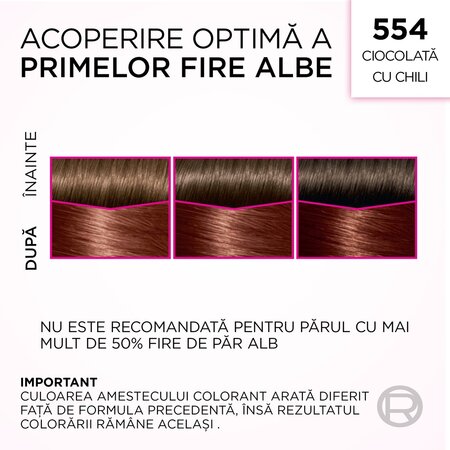 Vopsea de par fara amoniac Casting Creme Gloss 554 Spicy Chocolate, 180 ml, Loreal 692368