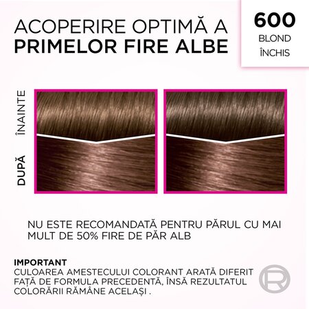 Vopsea de par fara amoniac Casting Creme Gloss 600 Blond Inchis, 180 ml, Loreal 692528