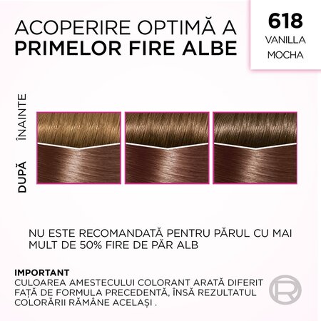 Vopsea de par fara amoniac Casting Creme Gloss 618 Vanilla Mocha, 180 ml, Loreal 692558