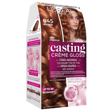 Vopsea de par fara amoniac Casting Creme Gloss 645 Chihlimbar, 1 bucata, L'Oreal Paris