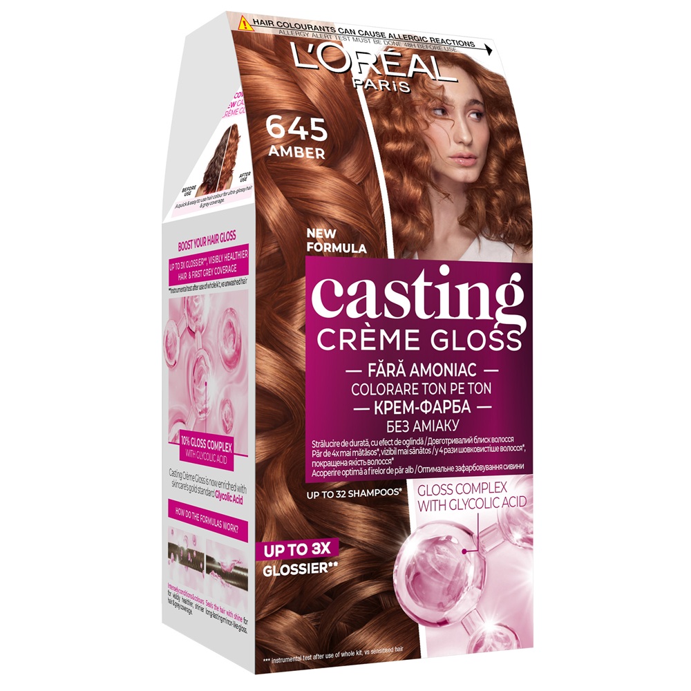 Vopsea de par fara amoniac Casting Creme Gloss 645 Chihlimbar, 180 ml, Loreal