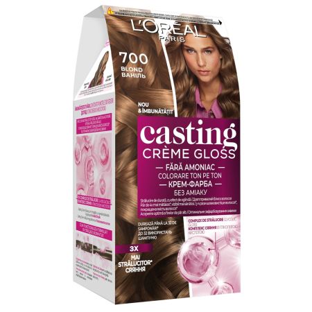 Vopsea de par fara amoniac Casting Creme Gloss 700 Blond Mediu Natural, 1 bucata, L'Oreal Paris