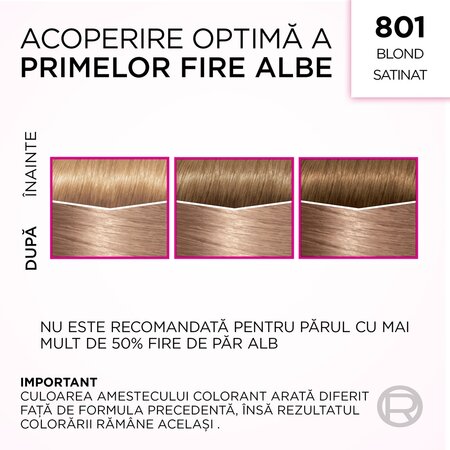 Vopsea de par fara amoniac Casting Creme Gloss 801 Blond Satin, 180 ml, Loreal 692588