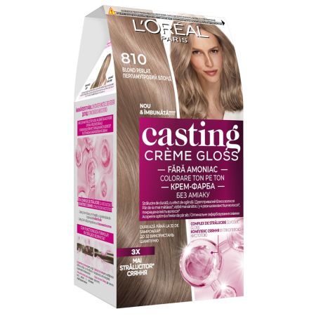 Vopsea de par fara amoniac Casting Creme Gloss 810 Blond Perlat, 1 bucata, L'Oreal Paris