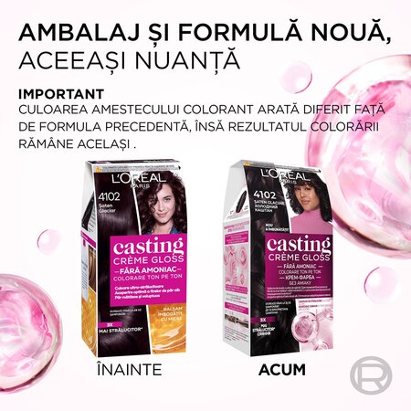 Vopsea de par fara amoniac Casting Creme Gloss 4102 Saten Glaciar, 180 ml, Loreal 692624
