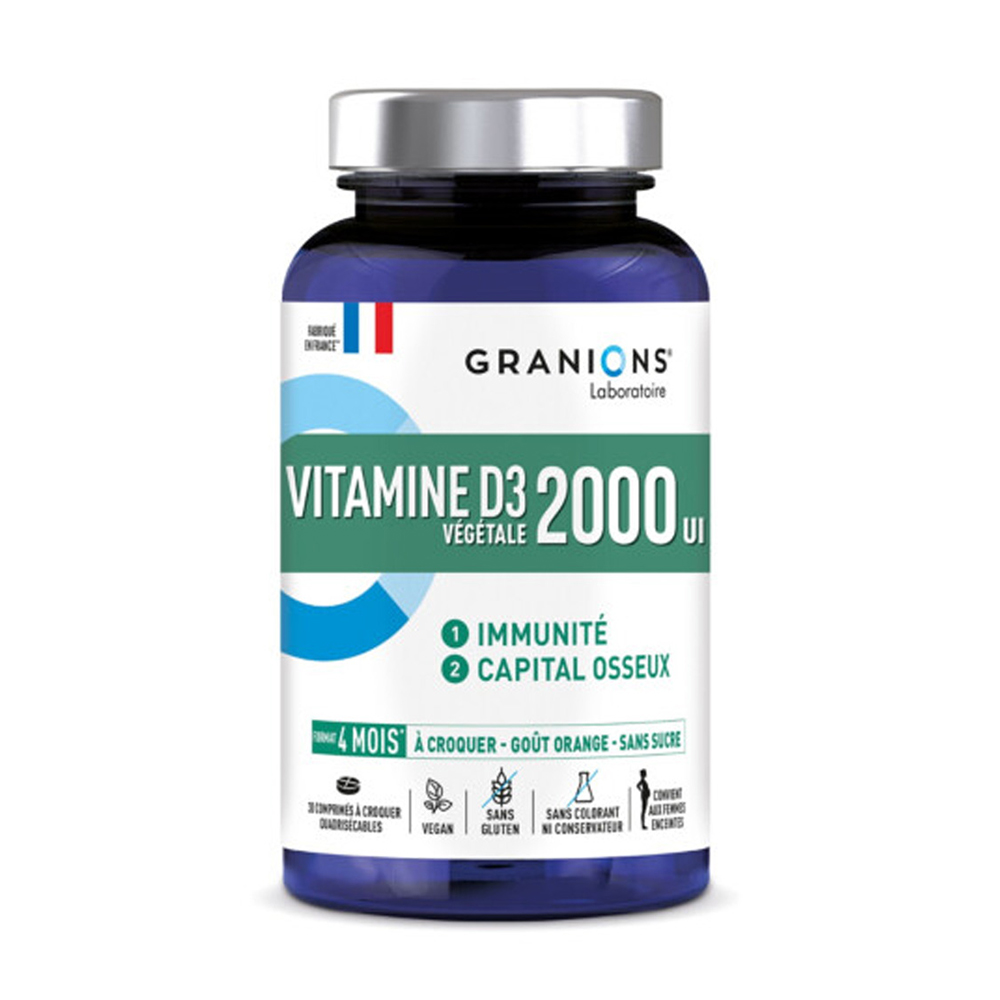 Vitamina D3, 2000 UI, 30 comprimate masticabile, Granions