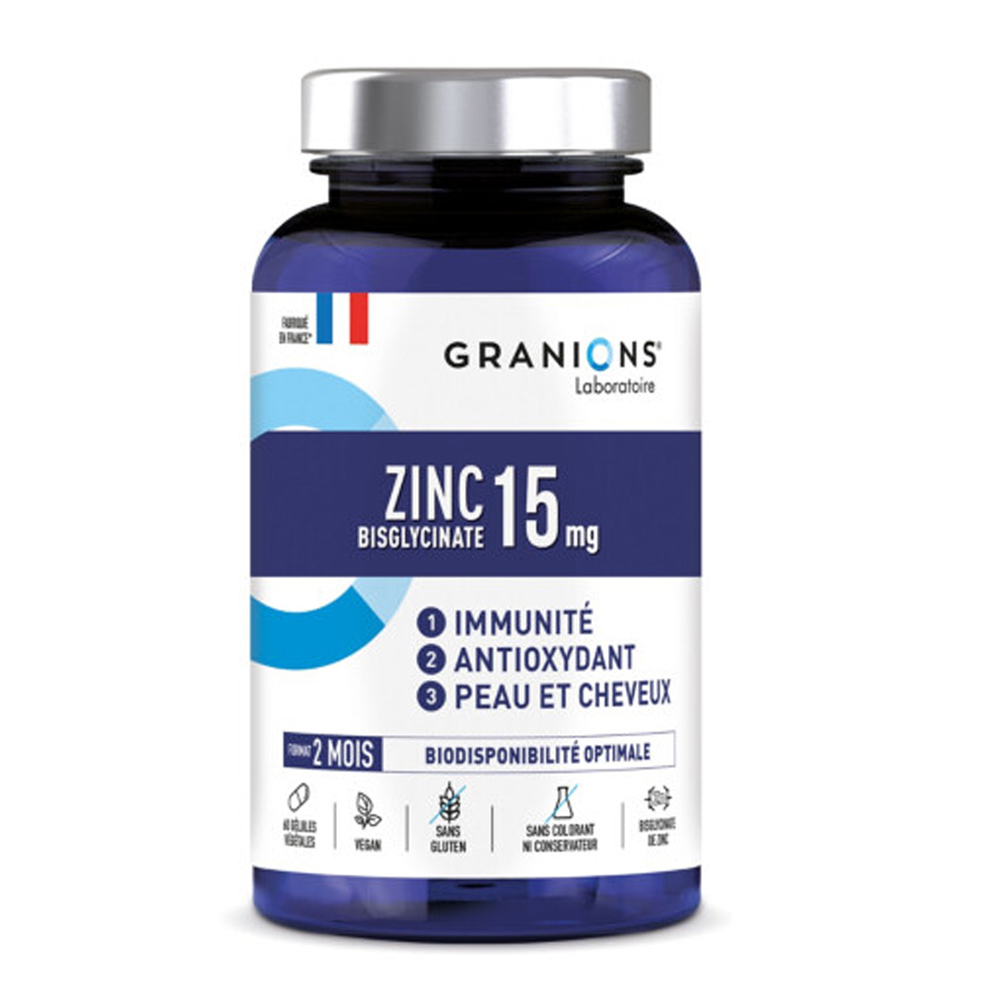 Zinc bisglicinat, 15 mg, 60 capsule vegetale, Granions