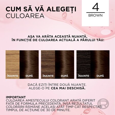 Vopsea de par cu acid hialuronic Excellence Color Creme 4 Saten Inchis, 192 ml, Loreal 690938