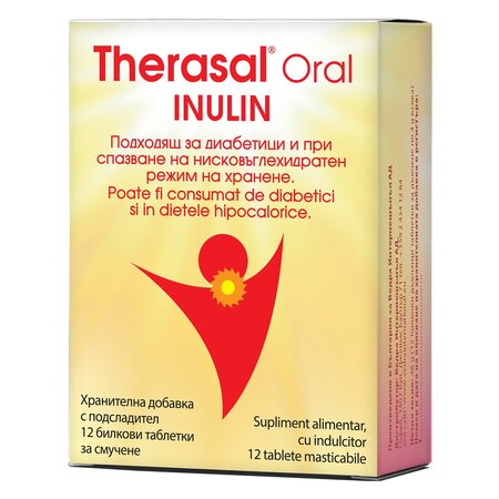 Therasal Oral cu Inulina, 12 tablete masticabile, Vedra 713044