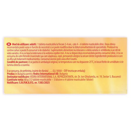 Therasal Oral cu Inulina, 12 tablete masticabile, Vedra 713046