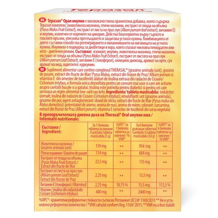Therasal Oral cu Inulina, 12 tablete masticabile, Vedra 713045