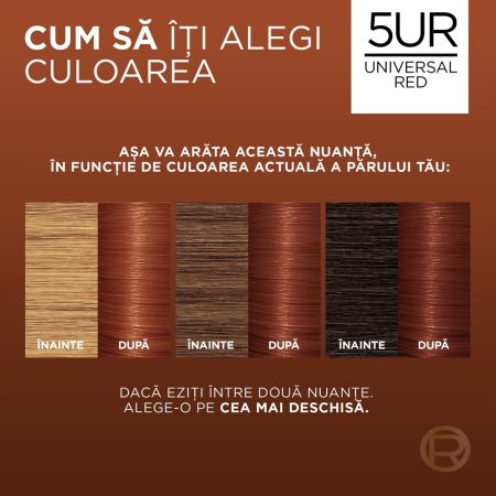 Vopsea de par fara amoniac Excellence Universal 5UR Roscat, 192 ml, Loreal 691005