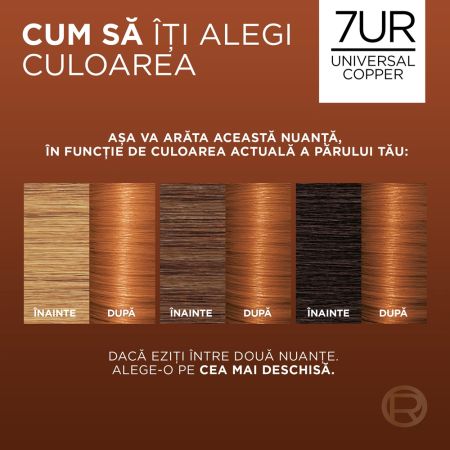 Vopsea de par fara amoniac Excellence Universal 7UR Cupru, 192 ml, Loreal 691013