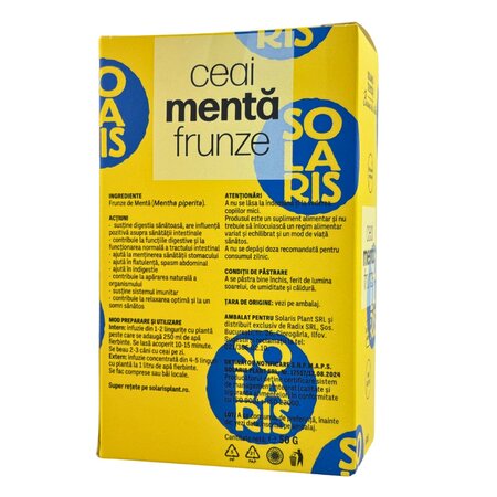 Ceai de menta frunze, 50 grame, Solaris 691035