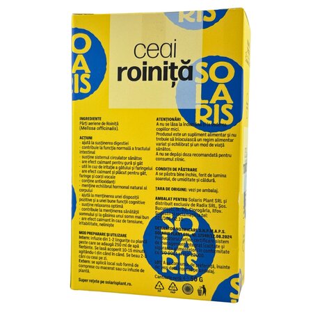 Ceai de roinita, 50 grame, Solaris 691069