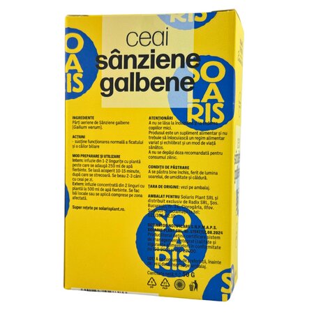 Ceai de sanziene galbene Therapy, 50 grame, Solaris 691078