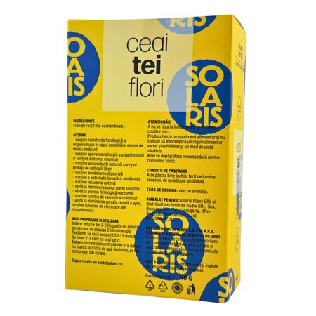 Ceai de tei flori, 50 grame, Solaris 691122