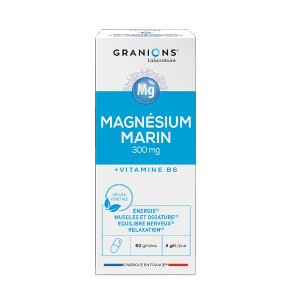 Magneziu marin 300 mg + Vitamina B6, 60 capsule, Granions