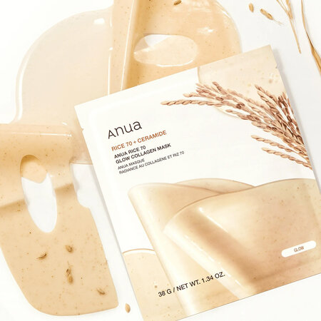 Masca hidrogel pentru hidratare si luminozitate Rice 70+ Glow Collagen, 38 g, Anua 691243