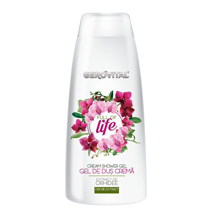 Gel de dus crema cu extract de orhidee Full of Life, 250 ml, Gerovital