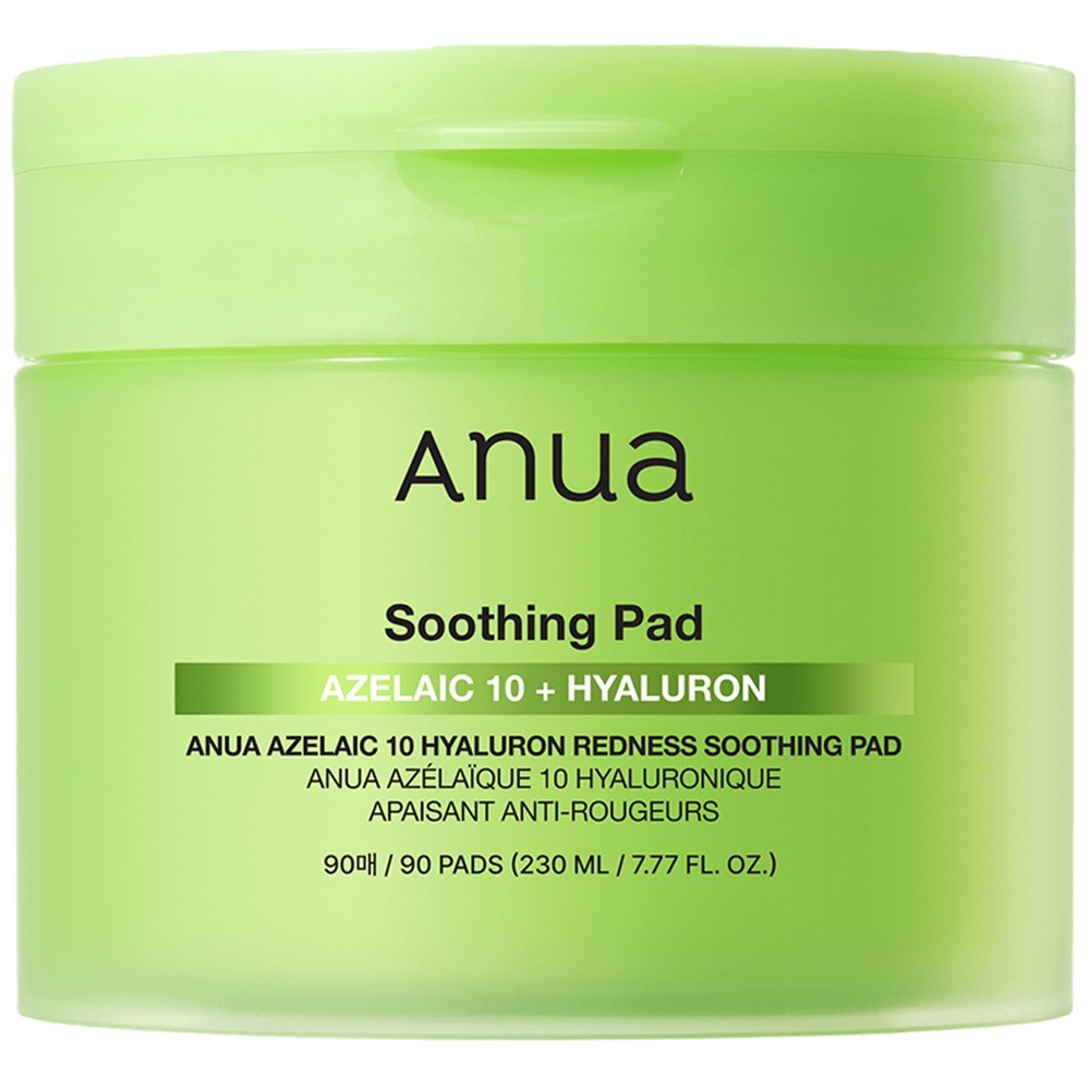 Dischete pentru calmare ten sensibil Azelaic 10 + Hyaluron Redness Soothing, 90 bucati, Anua