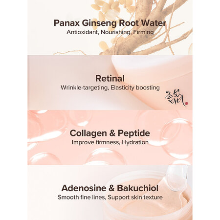 Plasturi hidrogel pentru zona ochilor cu ginseng si retinal Revive Under Eye Patch, 60 bucati, Beauty of Joseon 691271
