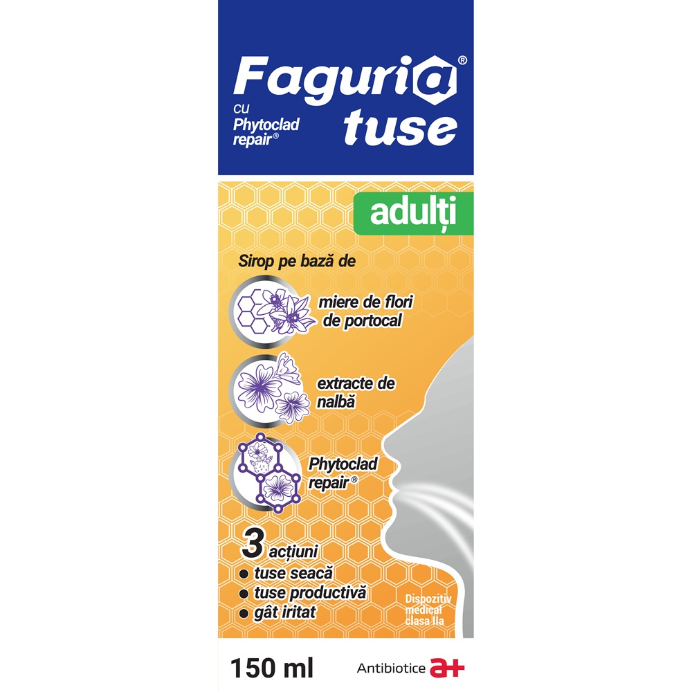 Sirop de tuse pentru adulti Faguria, 150 ml, Antibiotica SA
