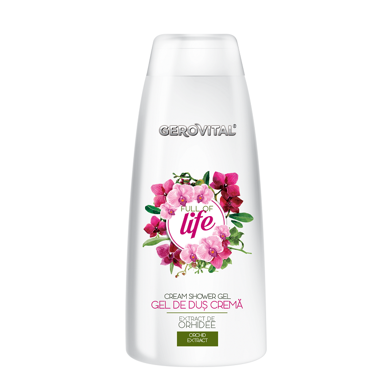 Gel de dus crema cu extract de orhidee Full of Life, 750 ml, Gerovital