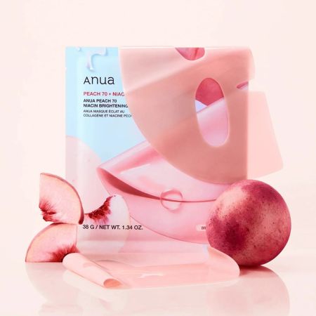 Masca hidrogel pentru luminozitate Peach 70 Niacin Brightening Collagen Mask, 38 g, Anua 691341