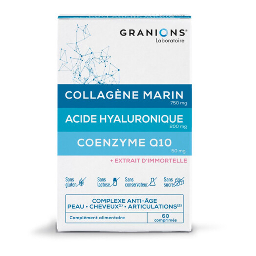 Colagen, Acid Hialuronic si Coenzima Q10, 60 comprimate, Granions