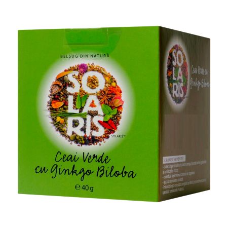 Ceai Verde cu Ginko Biloba, 20 doze, Solaris