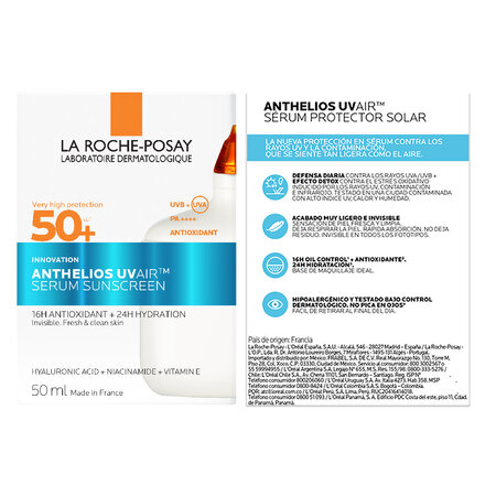 Serum de fata cu protectie solara SPF 50+ Anthelios UVAir, 50 ml, La Roche-Posay 695651