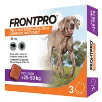Tratament pentru caini impotriva puricilor si capuselor, 136 mg afoxolan, 3 comprimate masticabile, Frontpro