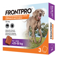 Tratament pentru caini impotriva puricilor si capuselor, 136 mg afoxolan, 3 comprimate masticabile, Frontpro