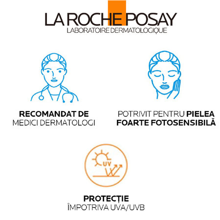 Serum de fata cu protectie solara SPF 50+ Nuanta Light Natural Anthelios UVAir, 50 ml, La Roche-Posay 691486