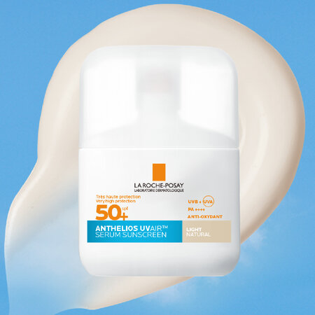 Serum de fata cu protectie solara SPF 50+ Nuanta Light Natural Anthelios UVAir, 50 ml, La Roche-Posay 691478