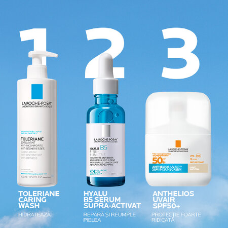 Serum de fata cu protectie solara SPF 50+ Nuanta Light Natural Anthelios UVAir, 50 ml, La Roche-Posay 691487