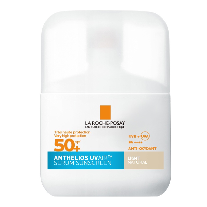 Serum de fata cu protectie solara SPF 50+ Nuanta Light Natural Anthelios UVAir, 50 ml, La Roche-Posay