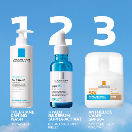 Serum de fata cu protectie solara SPF 50+ Nuanta Medium Natural Anthelios UVAir, 50 ml, La Roche-Posay 691510