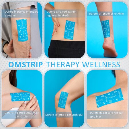 Benzi kinesiologice impotriva durerilor musculare Wellness, 2 bucati, Omstrip 691539