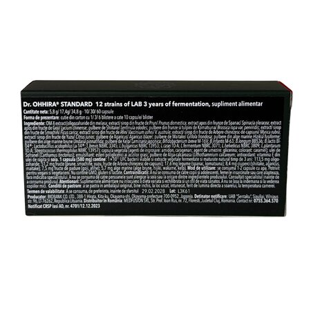 Complex de probiotice Standard, 30 capsule, Dr. Ohhira 749497