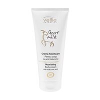 Crema de corp hranitoare cu Acid hialuronic Goat Milk, 200 ml, Vellie