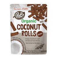 Rulouri crocante organice din nuca de cocos cu ciocolata, 140 g, Pat's