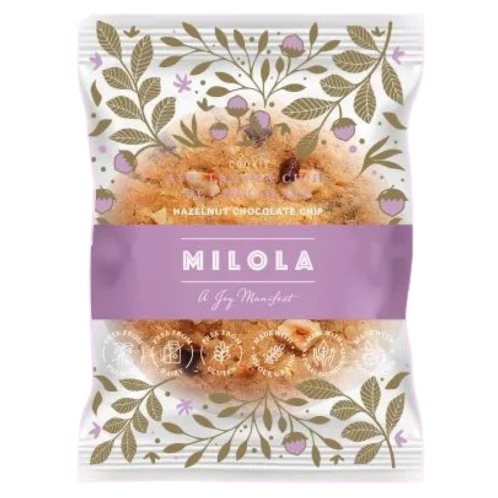 Biscuit cu alune de padure si bucati de ciocolata fara gluten, 50 grame, Milola