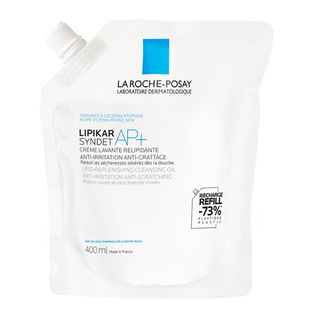 Pachet Crema de spalare ultra-delicata, pentru pielea uscata cu tendinta atopica Lipikar Syndet AP+, 400 ml + Rezerva, 400 ml, La Roche-Posay 693071